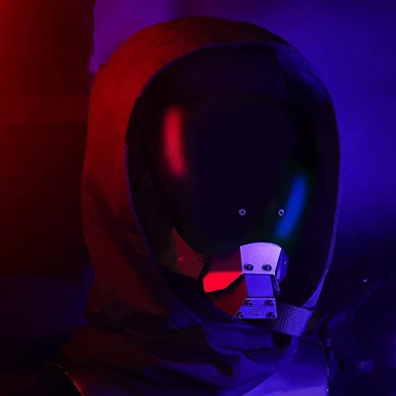 Punk Maske, Futuristische Technologie Helm Maske, Coole Internet MaskeHalloween Rollenspiel Kostüm R