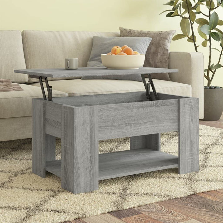Couchtisch Höhenverstellbar 79x49x41 cm Beistelltisch Holz Wohnzimmertisch Modern Stilvollen Design