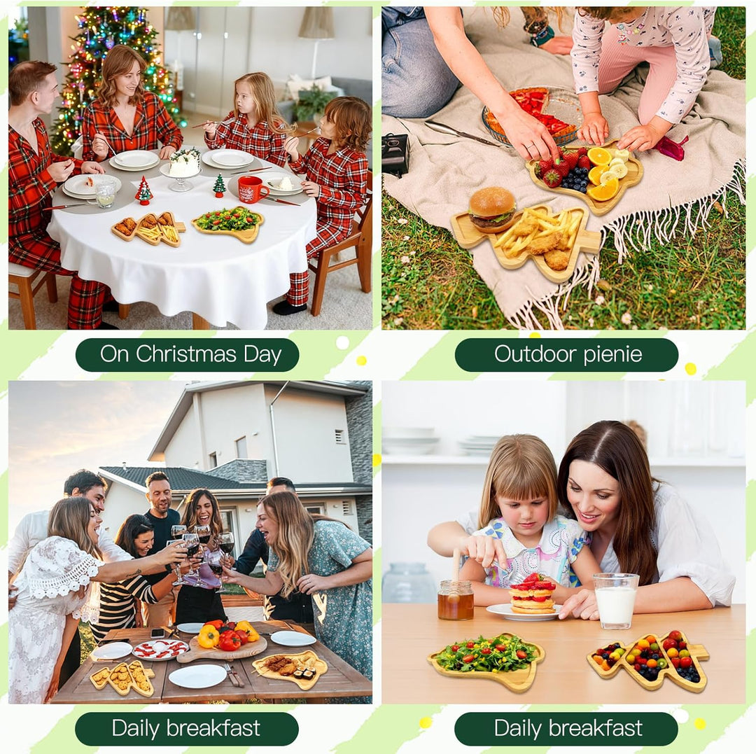 Christmas Plates, Weihnachtsteller für Süssigkeiten, Weihnachtsbaum Obstteller, Geeignet für Obst, S
