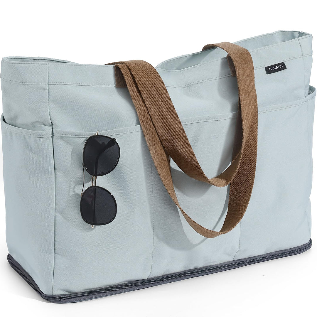 GAGAKU Strandtasche XXL mit Kühlfach, Wasserfest Beach Bag mit Reissverschluss – Faltbar Gross Badet