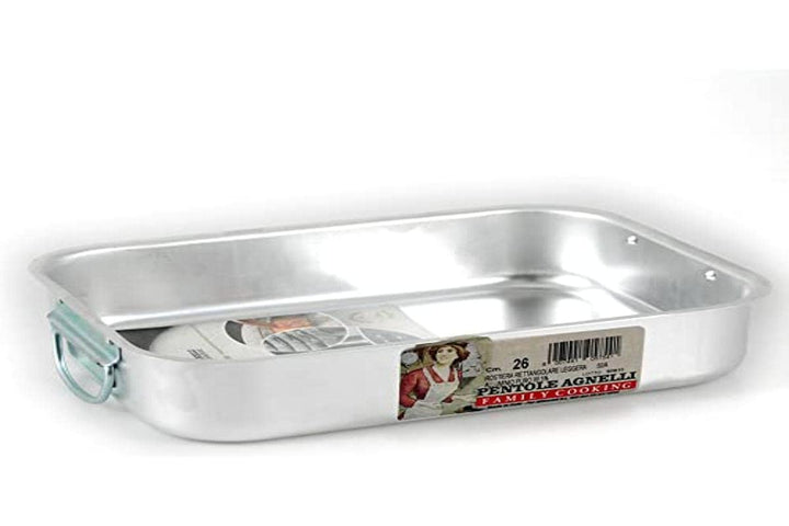 Pentole Agnelli Family Cooking rechteckiger Aluminium-Bräter mit blickdichtem Finish, Länge 35 cm, S