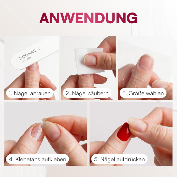 DOONAILS – Press On Nails 30er Set Baby Blue abgerundete Form Blau – Nägel zum Aufkleben Full Cover