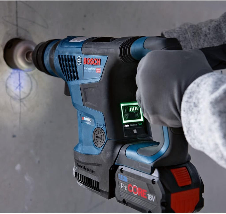 Bosch Professional BITURBO Akku-Bohrhammer GBH 18V-34 CF (mit SDS plus Wechselfutter, 5,8 J, inkl. B