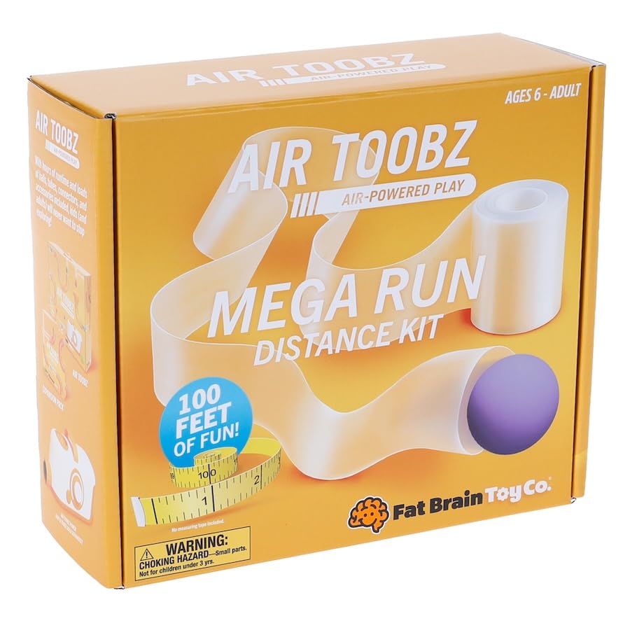 Fat Brain Toys Air Toobz Mega Run, Erweiterungsset für Luftrohrbahn mit 30,5 m Schlauch, 6 Verbinder