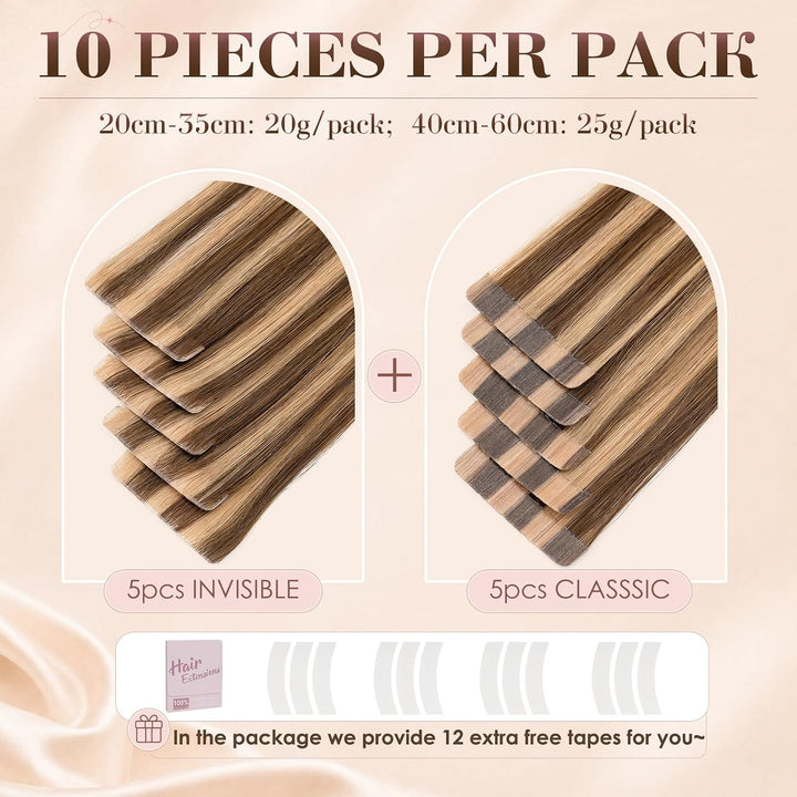 Elailite Tape Extensions Echthaar 