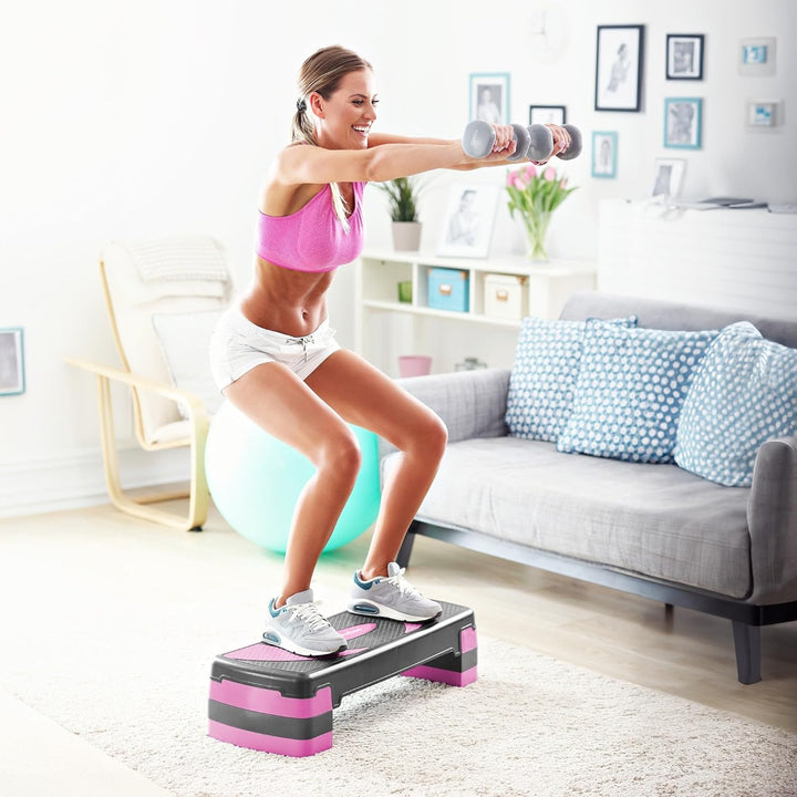 Rebel Step Für Aerobic und Training Fitness 3 Stufen Grau-violett RBA-3225-PU