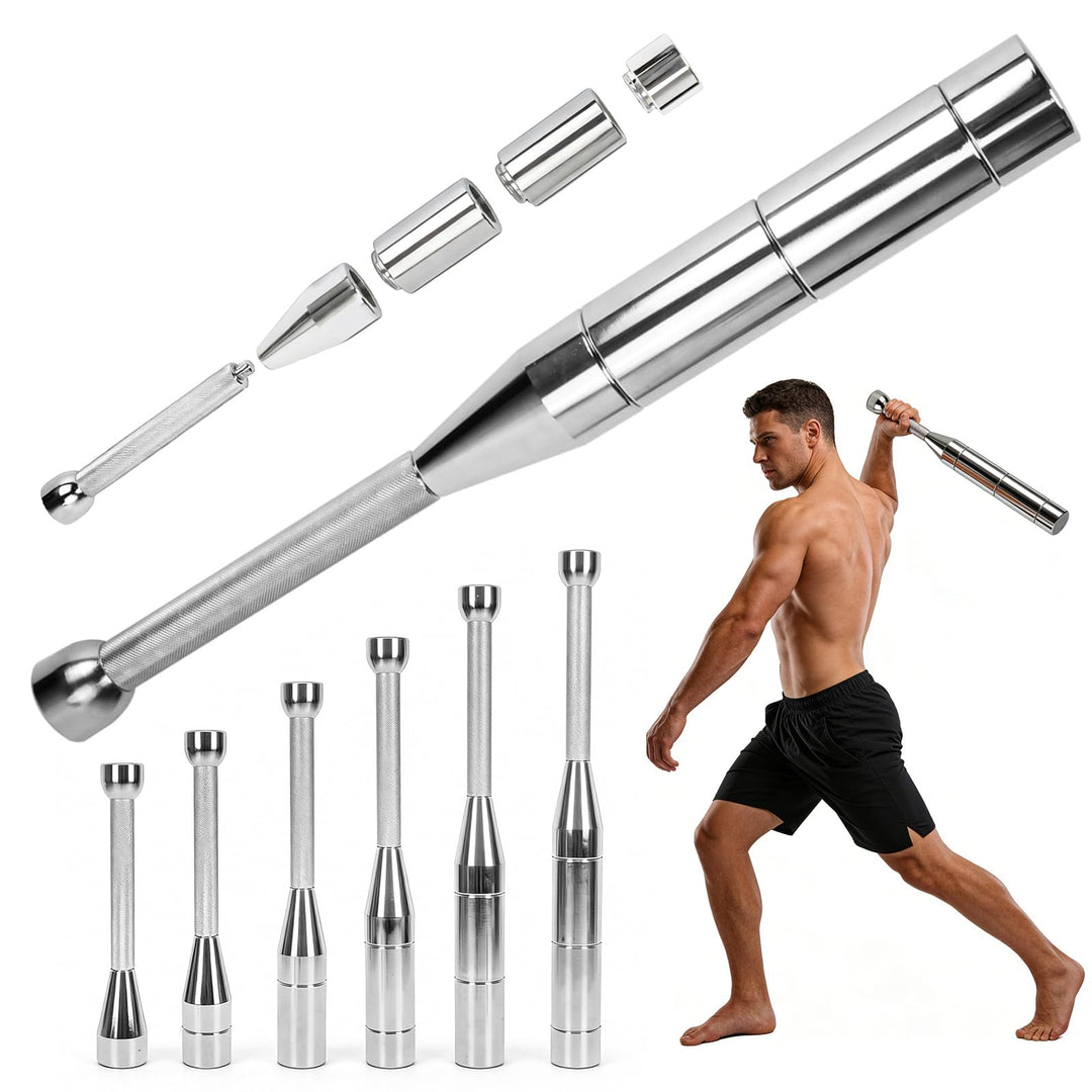 Verstellbare Macebell 3-8kg Indian Clubbell, 6 Gewichte in 1 Keule Mace Bell, Rutschfester Griff, Ge