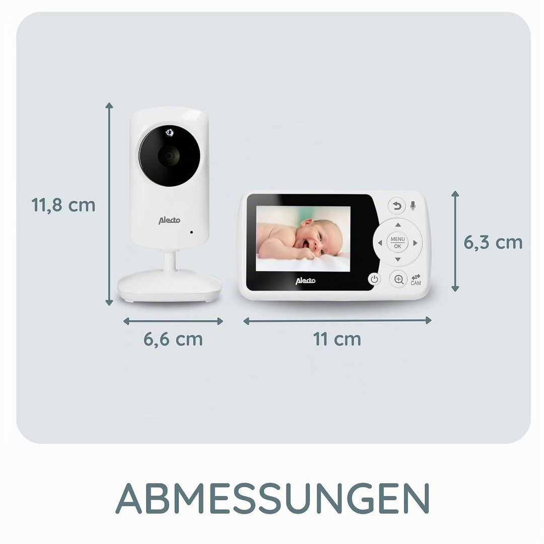 Alecto DVM-64 Funk Kamera Babyphone (100% störungsfrei &amp; privat) mit schwenkbarer video Kamera, Nach