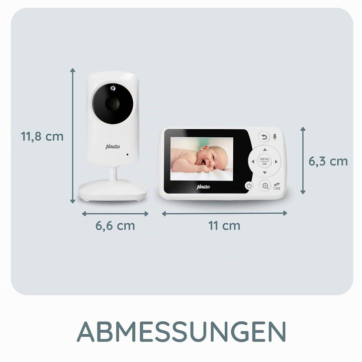 Alecto DVM-64 Funk Kamera Babyphone (100% störungsfrei &amp; privat) mit schwenkbarer video Kamera, Nach