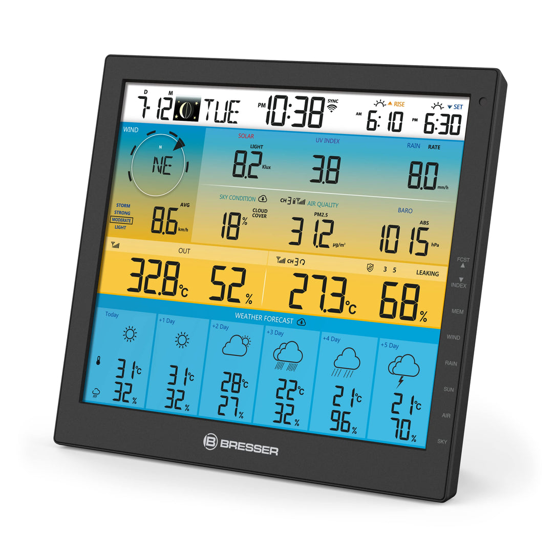 Bresser zusätzliche/Ersatz-Basisstation für 7003220 6-Tage 4CAST PRO SF WLAN-Wetter-Center mit gross