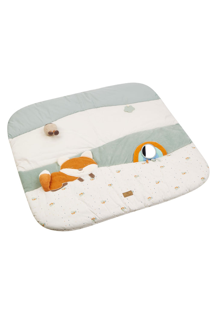 Sterntaler Spieldecke Fuchs Filou - 100x100cm - wattierte Baby Activity Decke mit Spiegelfolie, Quie