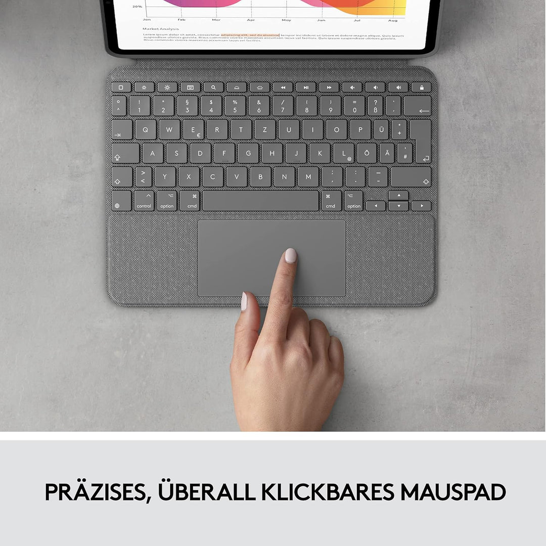 Logitech Combo Touch iPad Air (4. und 5. gen - 2020, 2022) Keyboard Case - Abnehmbare Tastatur mit H