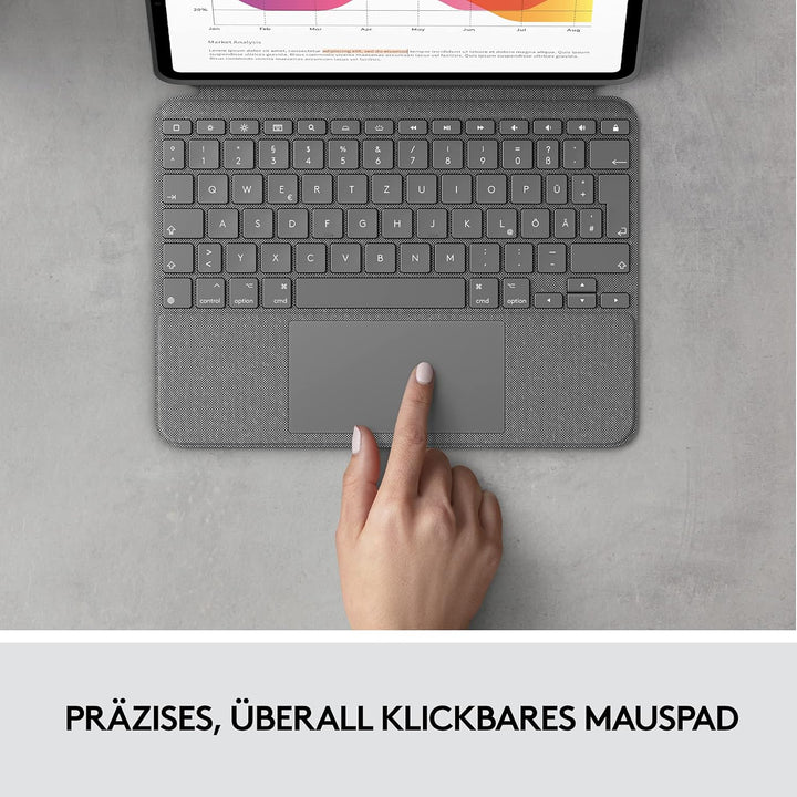 Logitech Combo Touch iPad Air (4. und 5. gen - 2020, 2022) Keyboard Case - Abnehmbare Tastatur mit H