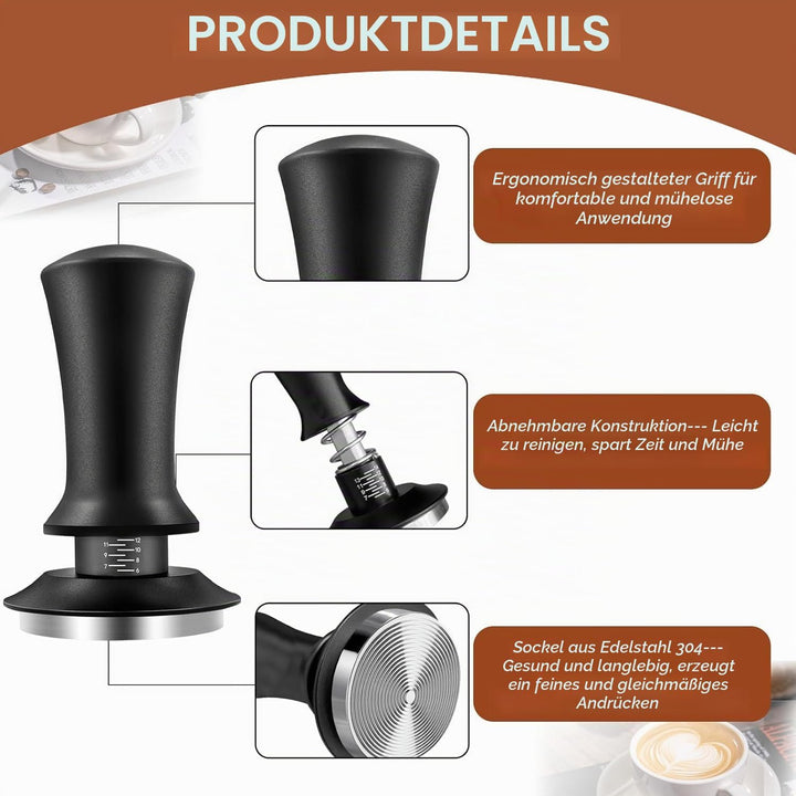 51mm Kaffee Tamper Set, 22pcs Espresso Tamper Set, Barista Set mit Espresso Tamper, Kaffeerührer, Rü
