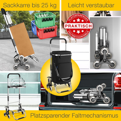 maxVitalis Einkaufstrolley Treppensteiger mit Kühlfach, Einkaufsroller klappbar, Shopping Trolley hö