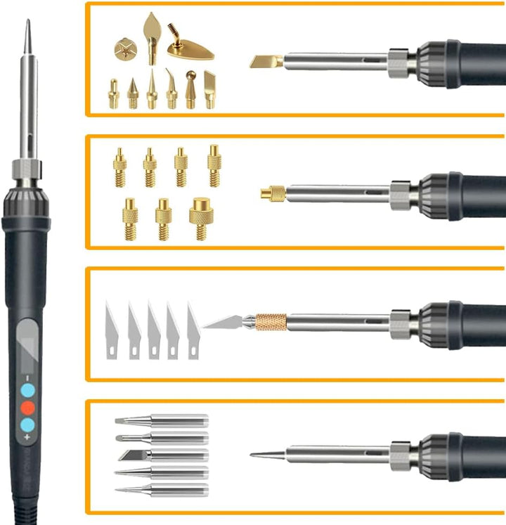 Heat Set Insert Tools kit Brass Nuts 3D Printing 60W Digital Soldering Iron 94PCS