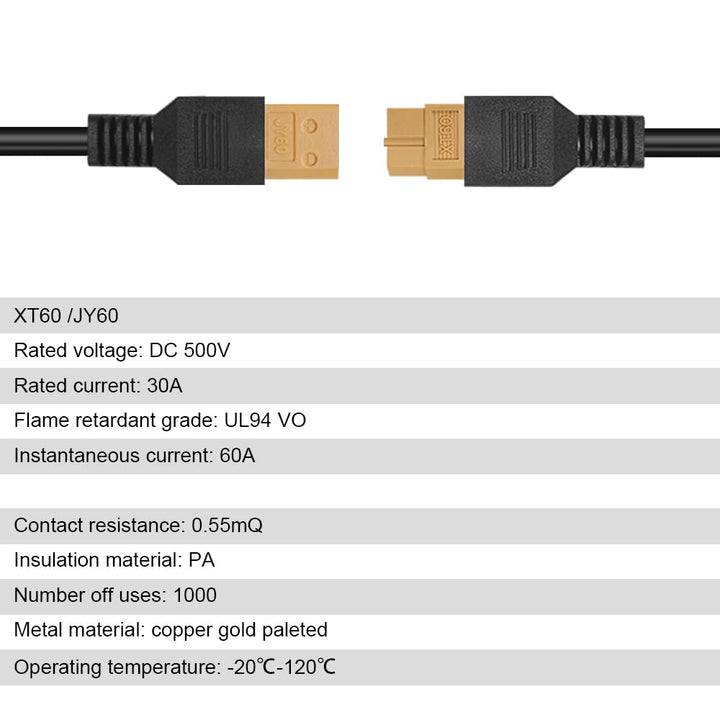 DOKIO XT60 Verlängerungskabel 6 m für Faltbar Solarpanel Extension Setup mit Stecker und Buchse