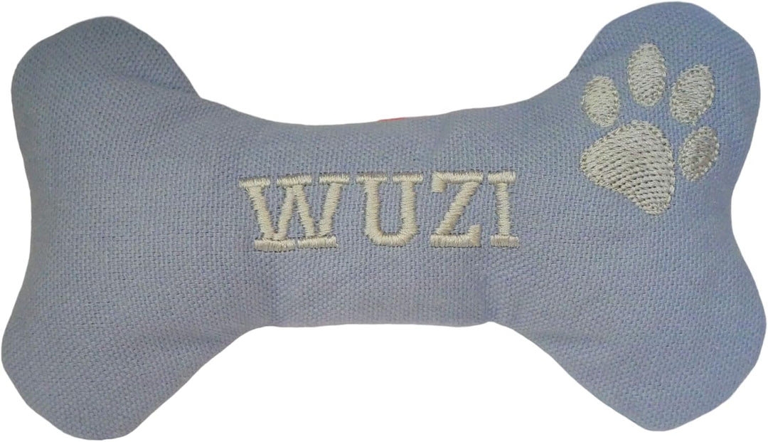Handmade Welpen Hunde Spielzeug Hundespielzeug Quitscher Knochen Pfote mit Name bestickt personalisi