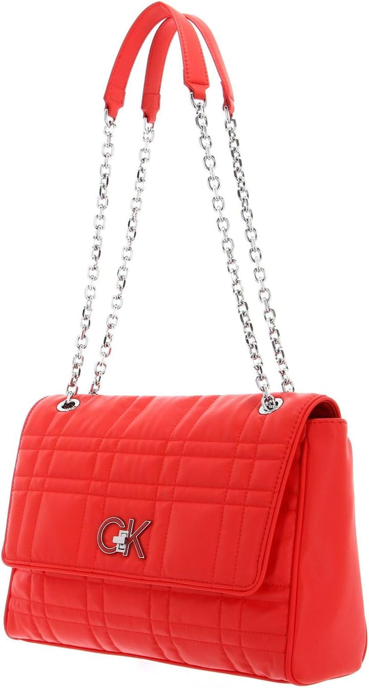 Calvin Klein Re-Lock Quilt Shoulder Bag L Deep Orange