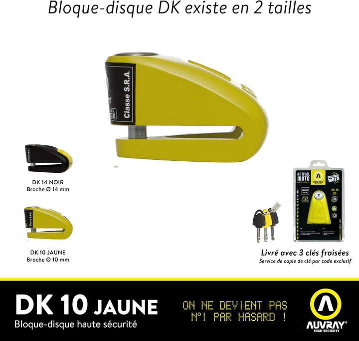 AUVRAY Diebstahlsicherung Block Disc DK-10, zugelassen für Motorrad und Scooter