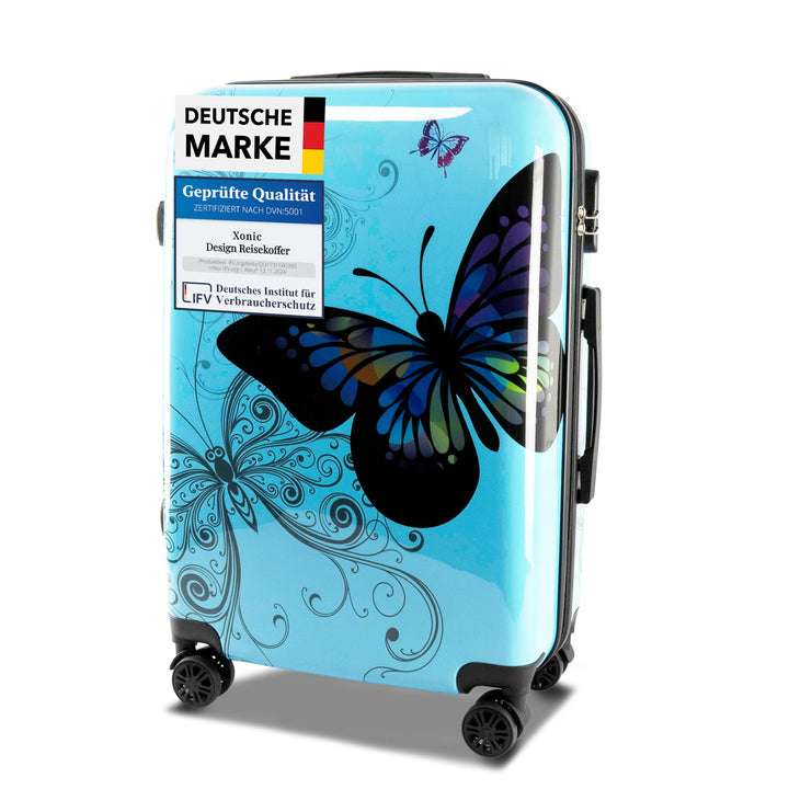 Xonic Design Reisekoffer - Hartschalen-Koffer mit 360° Leichtlauf-Rollen - hochwertiger Trolley mit