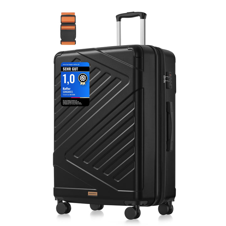 SONGMICS Koffer, Reisekoffer, Hartschalenkoffer mit TSA-Schloss, Koffergurt, ABS-Trolley, 4 Zwilling
