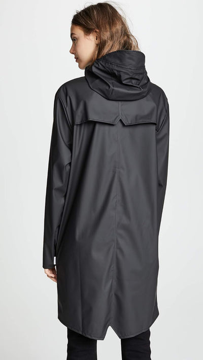 RAINS Herren Long Jacket Regenmantel Extra Small/Small (Herstellergrösse: Extra Small/Small) Schwarz