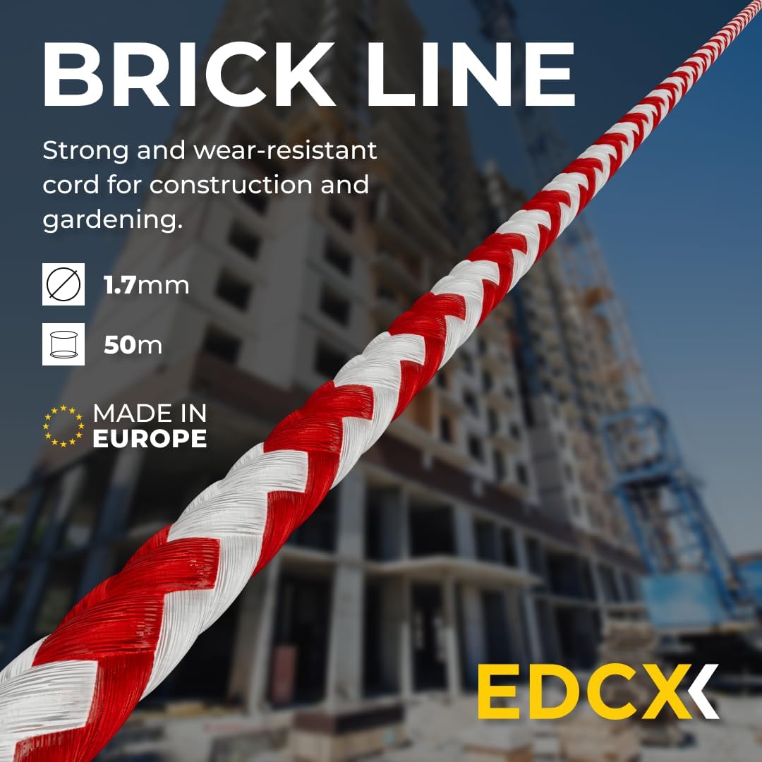EdcX Maurerschnur ⌀1,7 mm | 50m, 100m und 300m | Nylon | Ziegellinie, Bauschnur, Gartenarbeit, Mason
