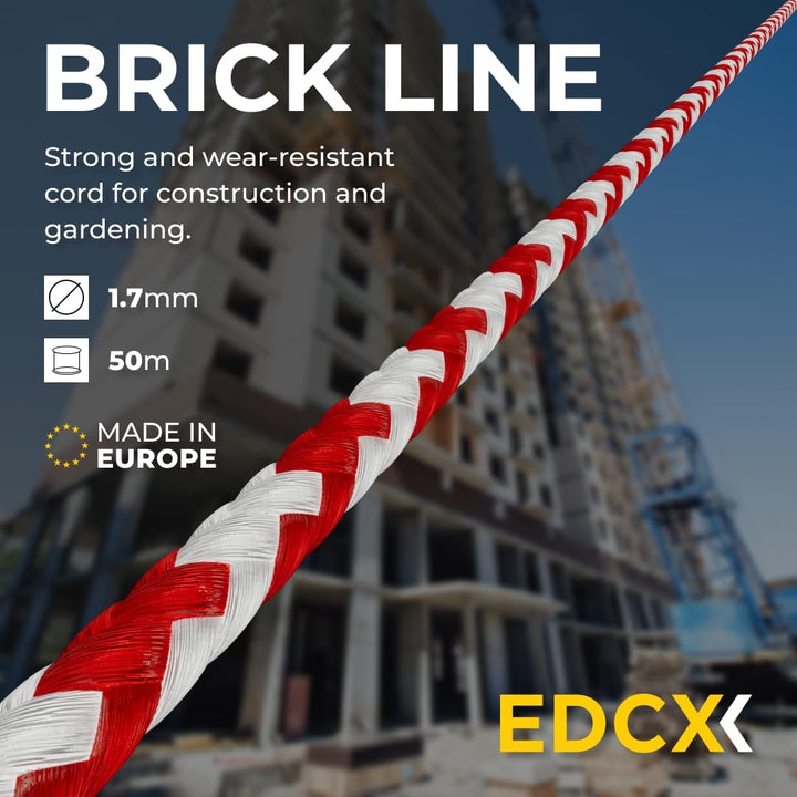 EdcX Maurerschnur ⌀1,7 mm | 50m, 100m und 300m | Nylon | Ziegellinie, Bauschnur, Gartenarbeit, Mason