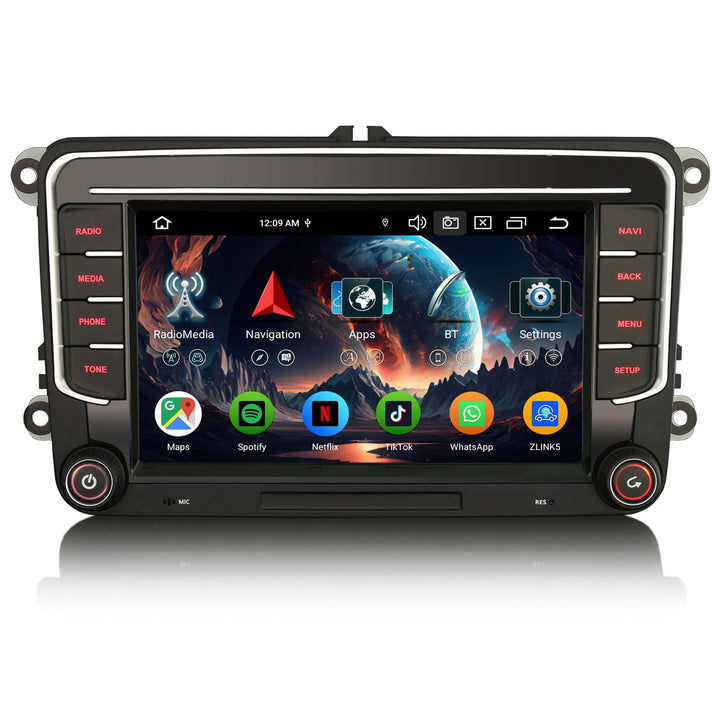 Erisin 8-Kern 4GB+64GB 7 Zoll Android 14 Autoradio Bluetooth GPS Navi für VW Crafter Polo 6R Amarok