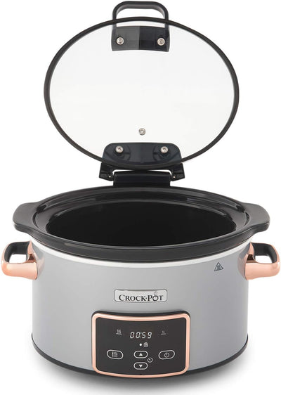 Crock-Pot Digital-Schongarer Slow Cooker mit Scharnierdeckel | einstellbare Garzeit | 3,5 Liter (3-4