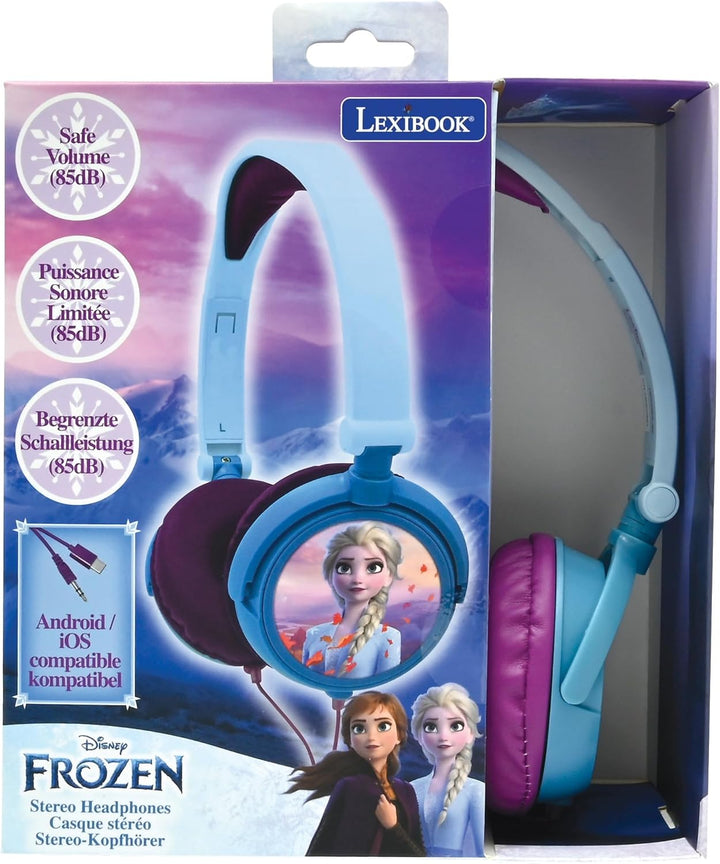 Lexibook, Die Eiskönigin, Stereo-Kopfhörer, kindersichere Lautstärke, klappbar und einstellbar, blau