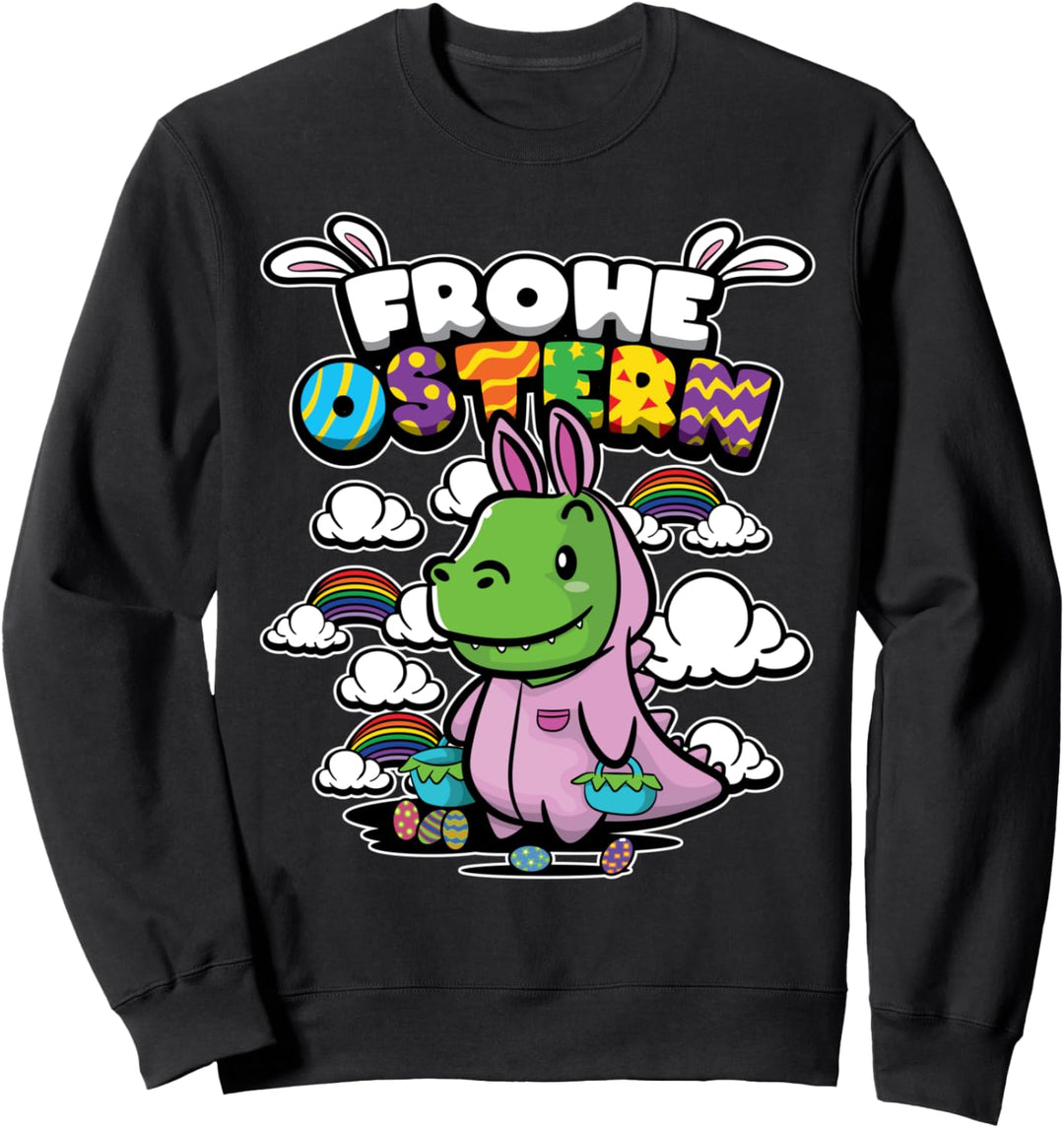 Frohe Ostern - Ostertiere - Süsser getarnter T-Rex Sweatshirt