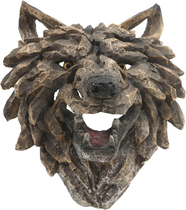 Deko Schädel HWC-H41, Wanddeko Kopf Trophäe, Polyresin Indoor Outdoor - Wolfskopf 32cm, Wolfskopf 32