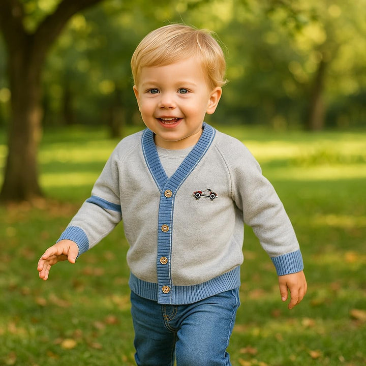 Kleinkind Baby Jungen Strickjacke kleine Jungen V-Ausschnitt Baumwolle Pullover Kinder Lange Ärmel J