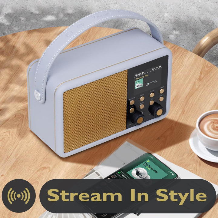 LEMEGA Class Finesse DAB+ Digitalradio mit Farbdisplay – Edler Bluetooth-Radiowecker mit 60 Senderpl