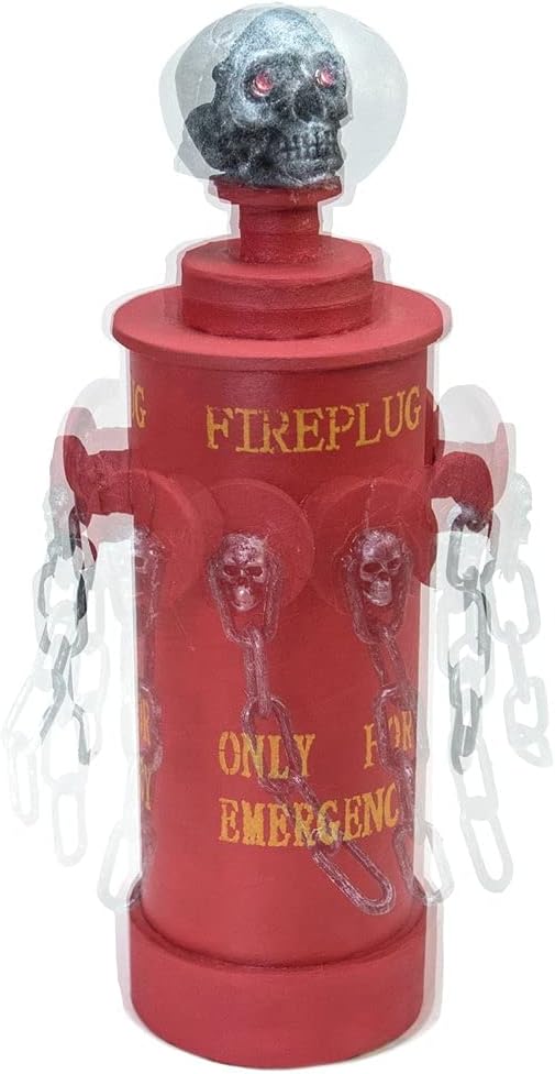 Halloween Feuerhydrant, 28x13x13cm | Animierter Hydrant mit Licht- Sound-, und Bewegungseffekten