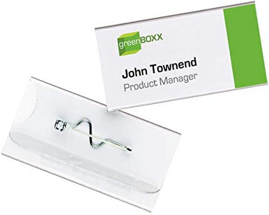 Durable Namensschild mit Nadel, 30 x 60 mm, transparent, Packung à 100 Stück, 800619 30 x 60 mm Well