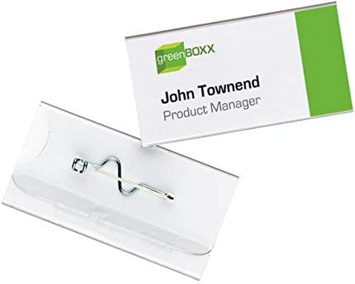 Durable Namensschild mit Nadel, 30 x 60 mm, transparent, Packung à 100 Stück, 800619 30 x 60 mm Well