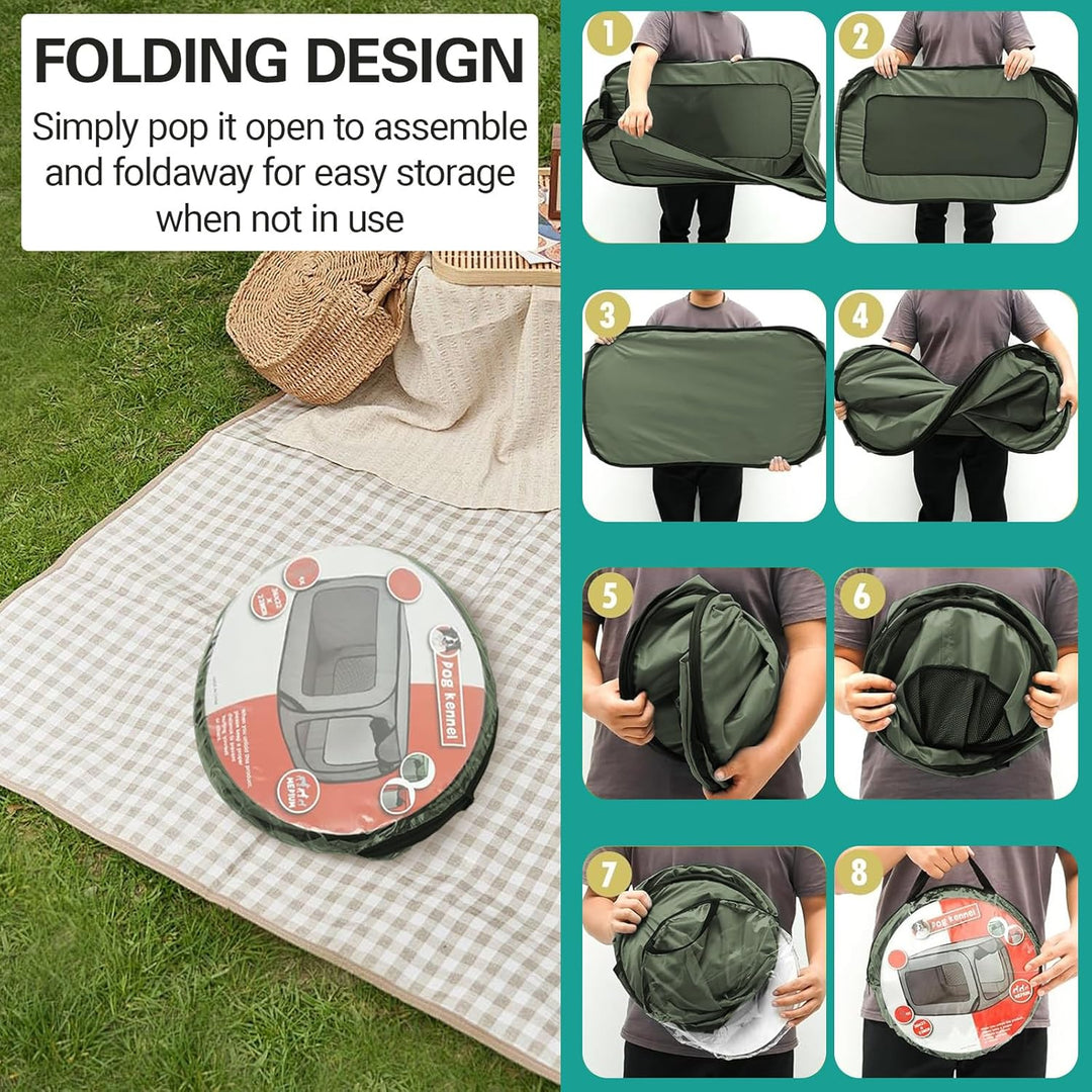 92 * 52 * 52 cm Hundetasche Netzstoff Faltbar Oxford-Gewebe Hundetransportbox Atmungsaktiv tragbar t