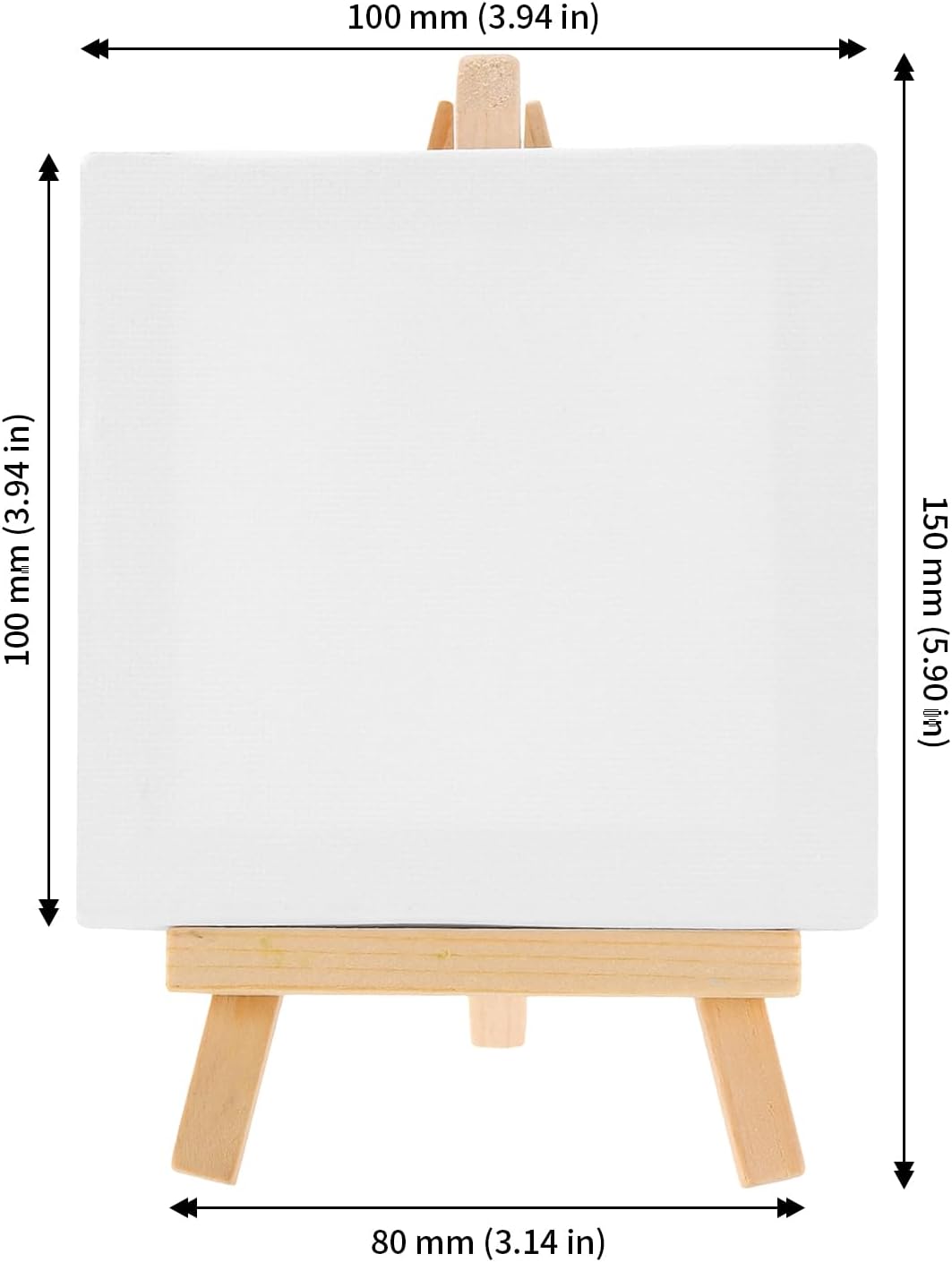 Mini Leinwand mit Staffelei Set mit Pinsel und Farbpaletten, 10x10 cm 24-teilig Leinwand Zum Bemalen