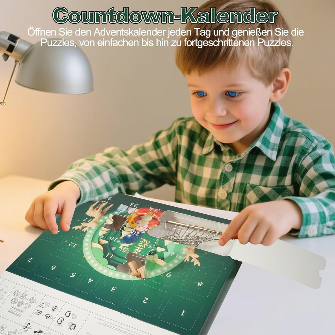 Adventskalender 2025 Knobelspiele für Kinder & Erwachsene-24 Tage von Weihnachtskalender Geschenke m