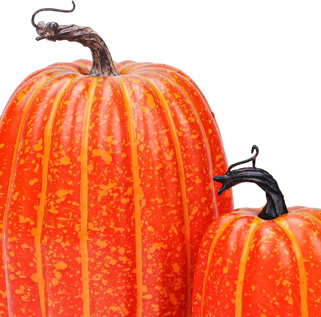 Quancru 3pcs Künstliche Kürbisse Gefälschte Gemüse DIY Halloween Erntedankfest Herbst Thema Party Ho