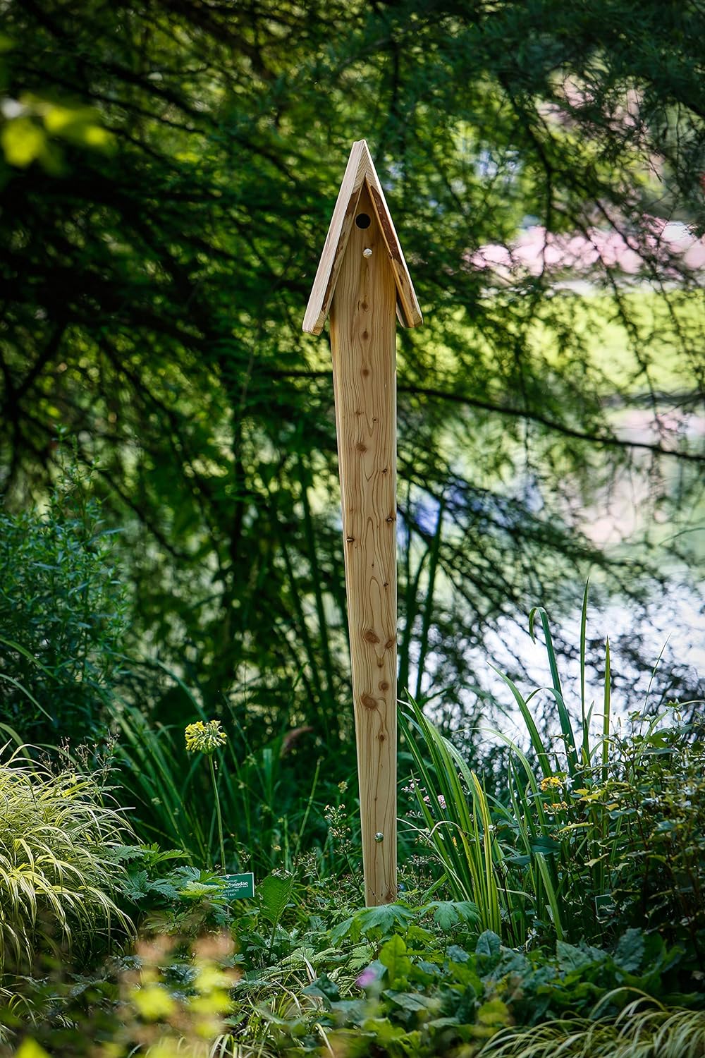 WEIDENPROFI Nistkasten, Vogelhaus mit Standfuss aus Lärchenholz, Modell Wolkenheim, Höhe ca. 210 cm,