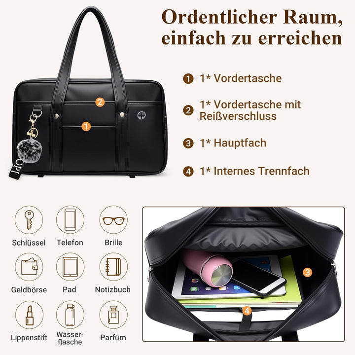DIRRONA Damen Schultertasche Japanische Schule Handtasche Lässig Kawaii JK Tasche Grosse PU Leder Da