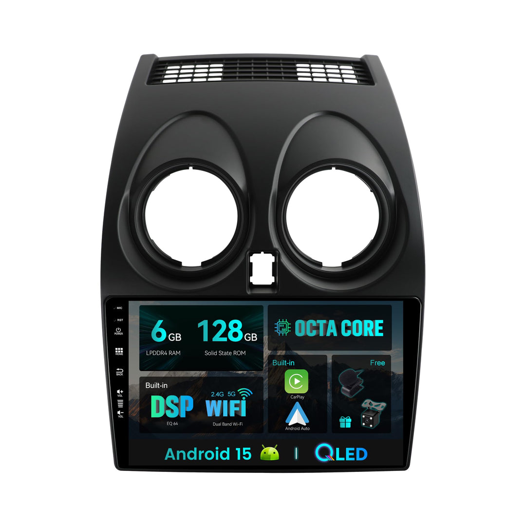 SXAUTO Android 12 - [6G+128G] - IPS Autoradio Passt für Nissan Qashqai J10 (2006-2015) - Eingebaut W