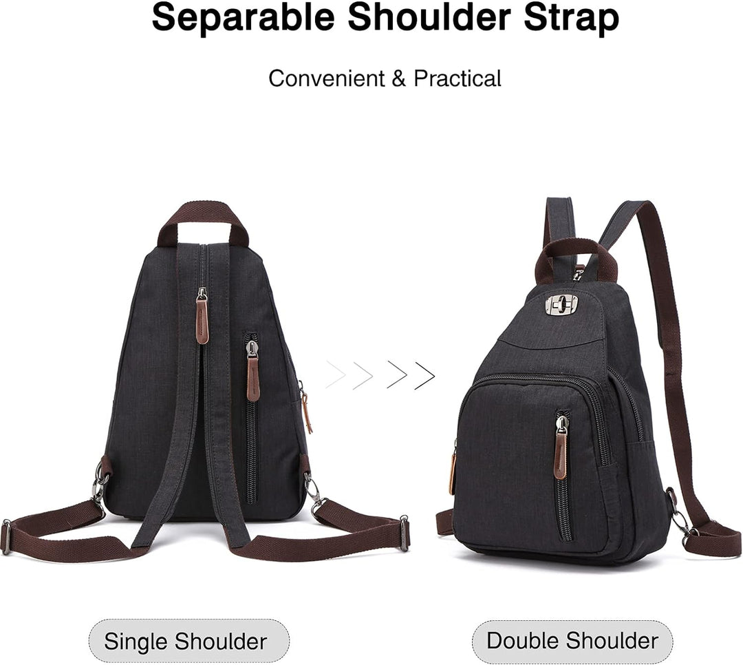 FANDARE Retro Brusttasche Sling Bag Klein Rucksack Schulranzen Umhängetasche Schulrucksack Sporttasc