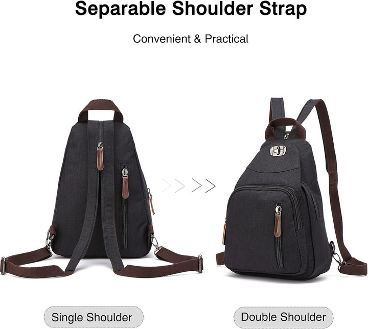 FANDARE Retro Brusttasche Sling Bag Klein Rucksack Schulranzen Umhängetasche Schulrucksack Sporttasc