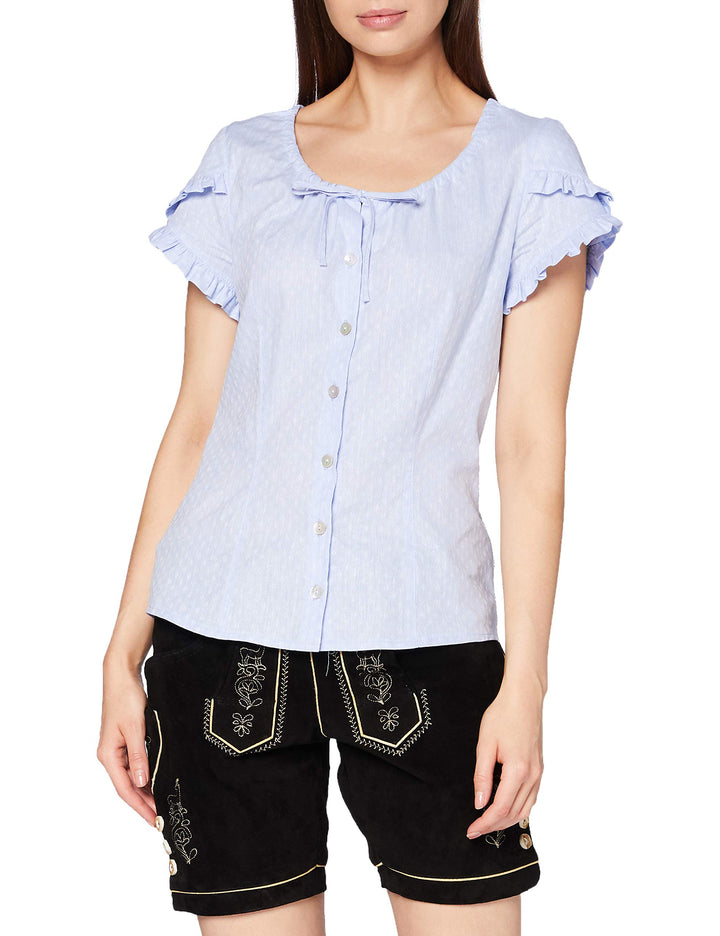 BERWIN & WOLFF TRACHT FOLKLORE LANDHAUS Damen Bluse 34 Hellblau, 34 Hellblau