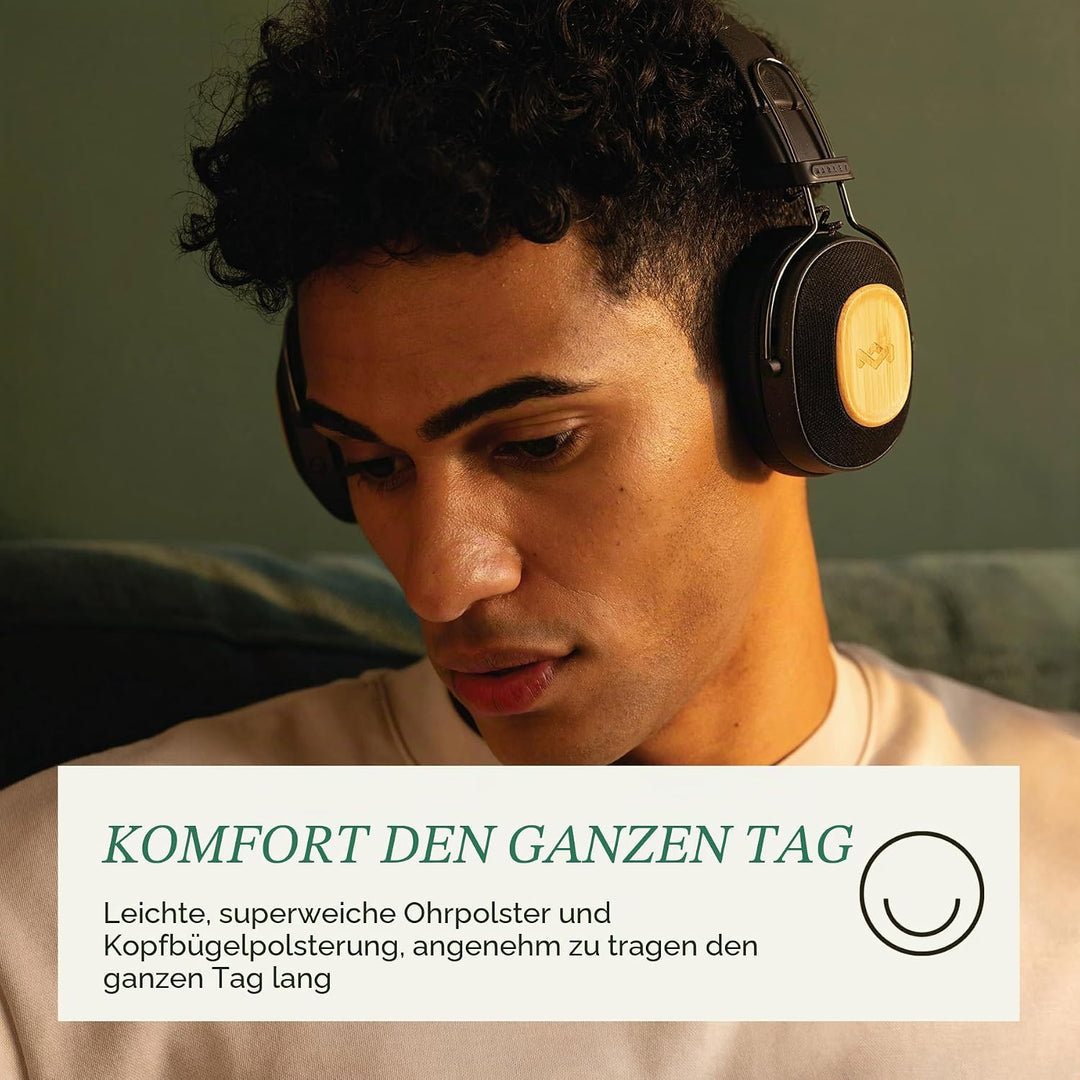 House of Marley Positive Vibration Riddim kabellose On-Ear Bluetooth Kopfhörer - 50 Std. Spielzeit,